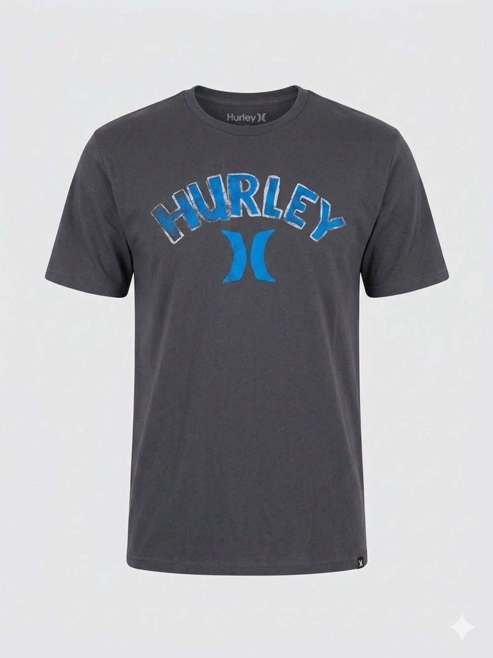 Vintage Hurley Graphic T-Shirt Men's Large Charcoal Gray 100% Cotton Regular Fit